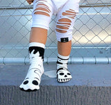 PALS SOCKS Brand Unisex GHOST & SKELETON Mismatched Gripper Bottom Socks (CHOOSE SIZE) - Novelty Socks for Less