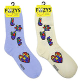 FOOZYS Ladies 2 Pair AUTISM AWARENESS Socks - Novelty Socks for Less