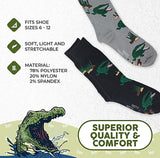FOOZYS Brand Men’s 2 Pair ALLIGATOR/CROCODILE Socks - Novelty Socks for Less