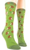 FOOT TRAFFIC BRAND LADIES HEDGEHOG SOCKS HEDGEHOGS & FLOWERS - Novelty Socks for Less