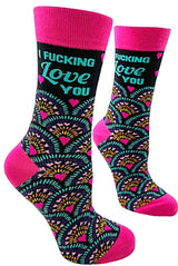 FABDAZ Brand Ladies ‘I FUCKING LOVE YOU’ Socks - Novelty Socks for Less