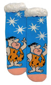 THE FLINTSTONES Ladies Sherpa Lined Gripper Bottom Slipper Socks FRED FLINTSTONE - Novelty Socks for Less