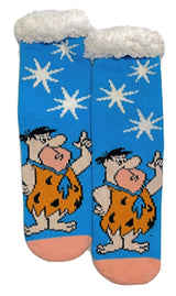 THE FLINTSTONES Ladies Sherpa Lined Gripper Bottom Slipper Socks FRED FLINTSTONE - Novelty Socks for Less