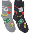 FOOZYS Ladies 2 Pair SCHOOL TEACHER Socks - Novelty Socks for Less