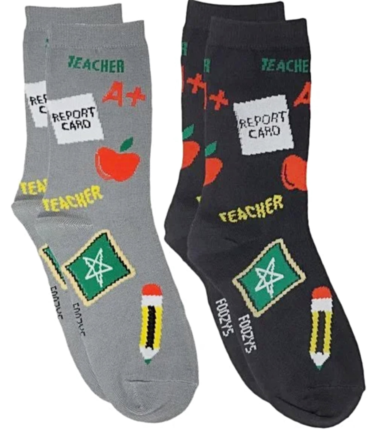 FOOZYS Ladies 2 Pair SCHOOL TEACHER Socks - Novelty Socks for Less