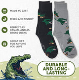 FOOZYS Brand Men’s 2 Pair ALLIGATOR/CROCODILE Socks - Novelty Socks for Less