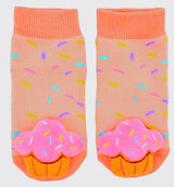 BOOGIE TOES Unisex Baby CUPCAKE Rattle Gripper Bottom Socks By PIERO LIVENTI - Novelty Socks for Less