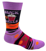FABDAZ Brand Men’s BUBBLE TEA Socks ‘SUCK MY BALLS’ - Novelty Socks for Less