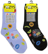 FOOZYS Ladies 2 Pair BINGO BOARD GAME Socks - Novelty Socks for Less