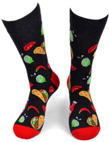 PARQUET BRAND Men's TACOS, HOT PEPPERS & HOT SAUCE Socks (CHOOSE COLOR) - Novelty Socks for Less