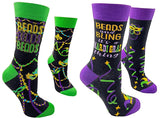 FABDAZ Brand Ladies MARDI GRAS Socks CHOOSE STYLE - Novelty Socks for Less