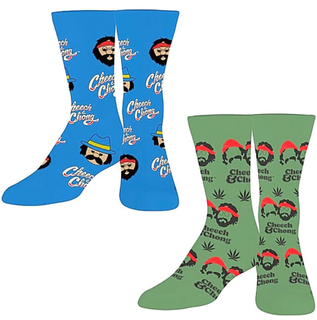CHEECH & CHONG UNISEX 2 PAIR OF SOCKS ODD SOX BRAND - Novelty Socks for Less