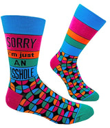 FABDAZ Brand Men’s ‘SORRY I’M JUST AN ASSHOLE’ Socks - Novelty Socks for Less