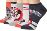 DISNEY Ladies 5 Pair Of MICKEY MOUSE CLUB No Show Socks ‘OFFICIAL MOUSEKETEER’ - Novelty Socks for Less