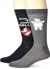 GHOSTBUSTERS Movie Men’s 2 Pair Of Socks STAY PUFT 'WHO YA GONNA CALL?' - Novelty Socks for Less