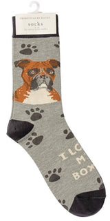 PRIMITIVES BY KATHY Unisex ‘I LOVE MY BOXER’ DOG - Novelty Socks for Less