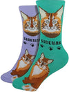 FOOZYS Ladies 2 Pair SIBERIAN CAT Socks - Novelty Socks for Less