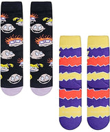 RUGRATS Unisex 2 Pair Of Socks CHUCKY, ANJELICA ODD SOX Brand - Novelty Socks for Less