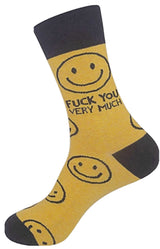 FUNATIC Brand Unisex FUCK YOU VERY MUCH Socks With SMILEY FACES - Novelty Socks for Less