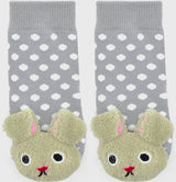 BOOGIE TOES Unisex Baby BUNNY RABBIT Rattle GRIPPER BOTTOM Socks By PIERO LIVENTI - Novelty Socks for Less