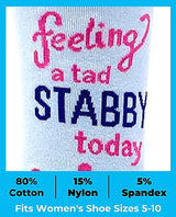 FABDAZ Brand Ladies NARWHAL Socks ‘FEELING A TAD STABBY TODAY’ - Novelty Socks for Less