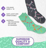 FOOZYS BRAND Ladies 2 PAIR DRAGONFLY Socks - Novelty Socks for Less