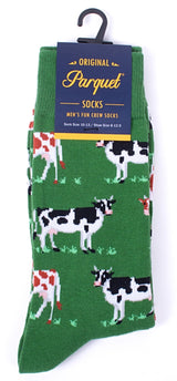 PARQUET Brand Men’s FARM ANIMALS Socks CHOOSE CHICKENS, PIGS Or COWS - Novelty Socks for Less