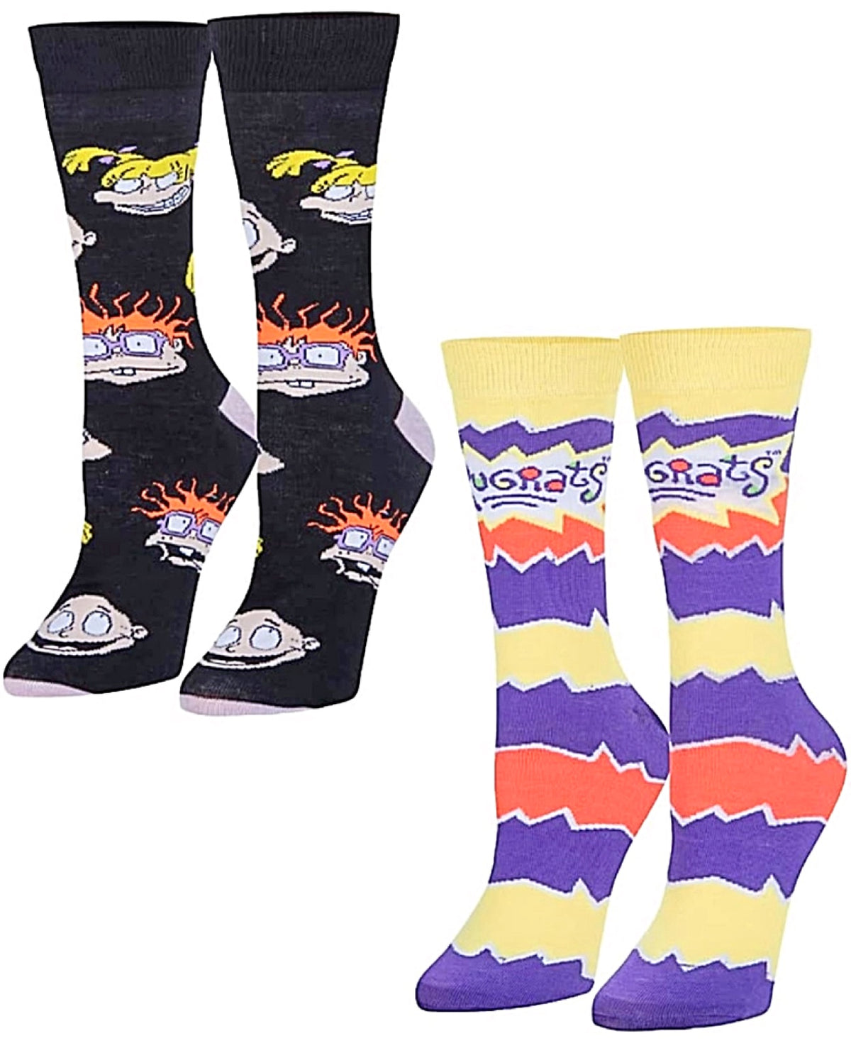 RUGRATS Unisex 2 Pair Of Socks CHUCKY, ANJELICA ODD SOX Brand - Novelty Socks for Less