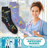 FOOZYS BRAND LADIES 2 Pair OF NURSE Socks - Novelty Socks for Less