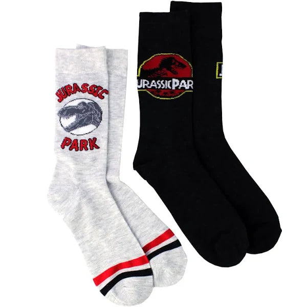 JURASSIC PARK Men’s 2 Pair Of Socks - Novelty Socks And Slippers