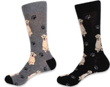 PARQUET BRAND MEN’S GOLDEN RETRIEVER DOG SOCKS (CHOOSE COLOR) - Novelty Socks for Less