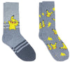 POKÉMON Men’s 2 Pair Of PIKACHU Socks With LIGHTENING BOLTS - Novelty Socks for Less