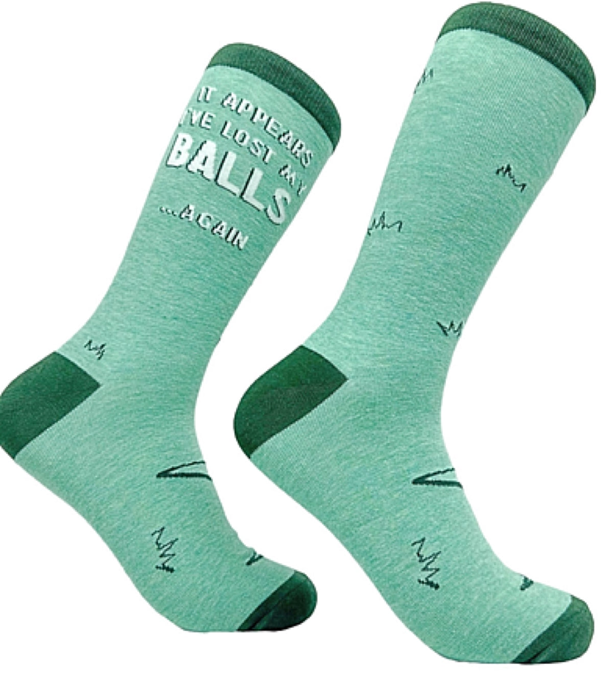 CRAZY DOG Brand Men’s GOLF Socks ‘IT APPEARS I’VE LOST MY BALLS AGAIN’ - Novelty Socks for Less