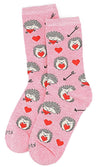 MeMoi BRAND LADIES HEDGEHOG VALENTINE’S DAY SOCKS WITH HEARTS & ARROWS - Novelty Socks for Less