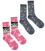 DISNEY THE MANDALORIAN Ladies 2 Pair Of BABY YODA Socks 'WANTED' - Novelty Socks for Less