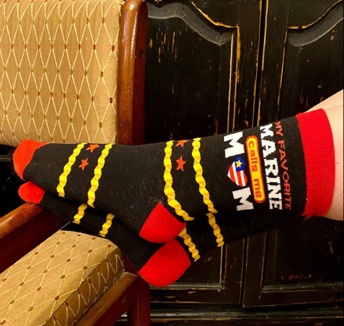 FABDAZ Brand Ladies MY FAVORITE MARINE CALLS ME MOM Socks - Novelty Socks for Less