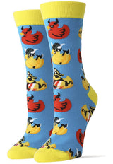 OOOH YEAH Brand Ladies DUCKS ‘RUB A DUB Socks - Novelty Socks for Less
