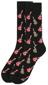 Parquet Brand Men’s ACOUSTIC & ELECTRIC GUITARS Socks - Novelty Socks for Less