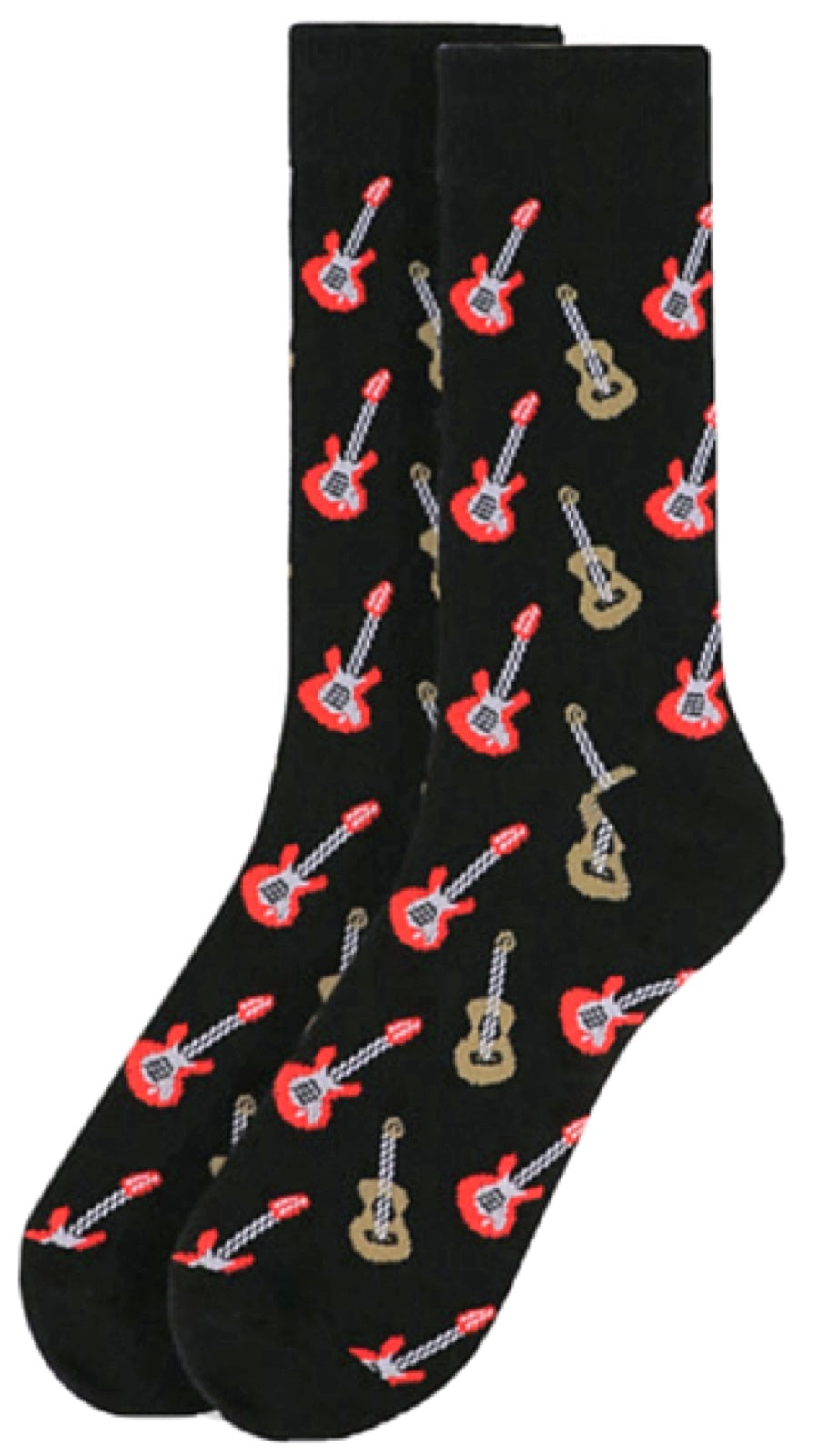 Parquet Brand Men’s ACOUSTIC & ELECTRIC GUITARS Socks - Novelty Socks for Less