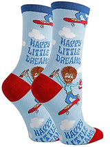 BOB ROSS Ladies ‘HAPPY LITTLE DREAMS’ Socks OOOH YEAH Brand - Novelty Socks for Less