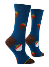 COOL SOCKS Brand Ladies CHOCOLATE COVERED STRAWBERRIES Socks - Novelty Socks for Less