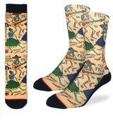 GOOD LUCK SOCK Brand Men’s DAY OF THE DEAD Active Fit Crew Socks - Novelty Socks for Less