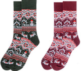 PARQUET Brand Men’s CHRISTMAS SWEATER Socks (CHOOSE COLOR BURGUNDY OR GREEN) - Novelty Socks for Less