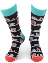 PARQUET BRAND Men’s STACK OF BOOKS ON SHELVES - Novelty Socks for Less