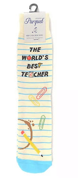 PARQUET Brand Men’s THE WORLD’S BEST TEACHER’ Socks - Novelty Socks for Less