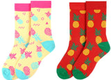 PARQUET BRAND Ladies PINEAPPLE Socks (CHOOSE COLOR RED OR YELLOW) - Novelty Socks for Less