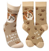 PRIMITIVES BY KATHY Unisex Socks ‘I LOVE MY BULLDOG’ - Novelty Socks for Less