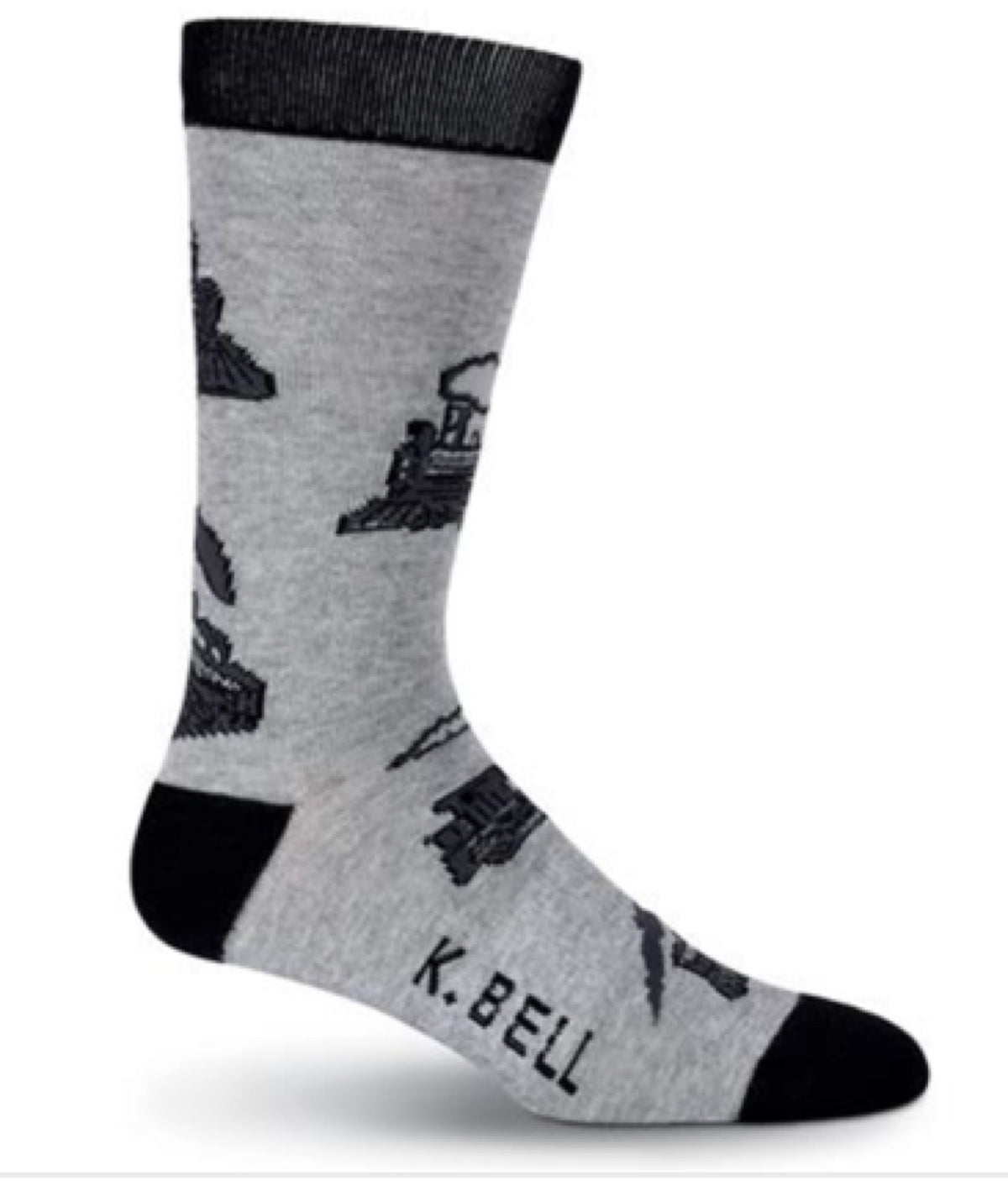 K. BELL Brand Men’s TRAINS Socks MADE IN THE USA! - Novelty Socks for Less