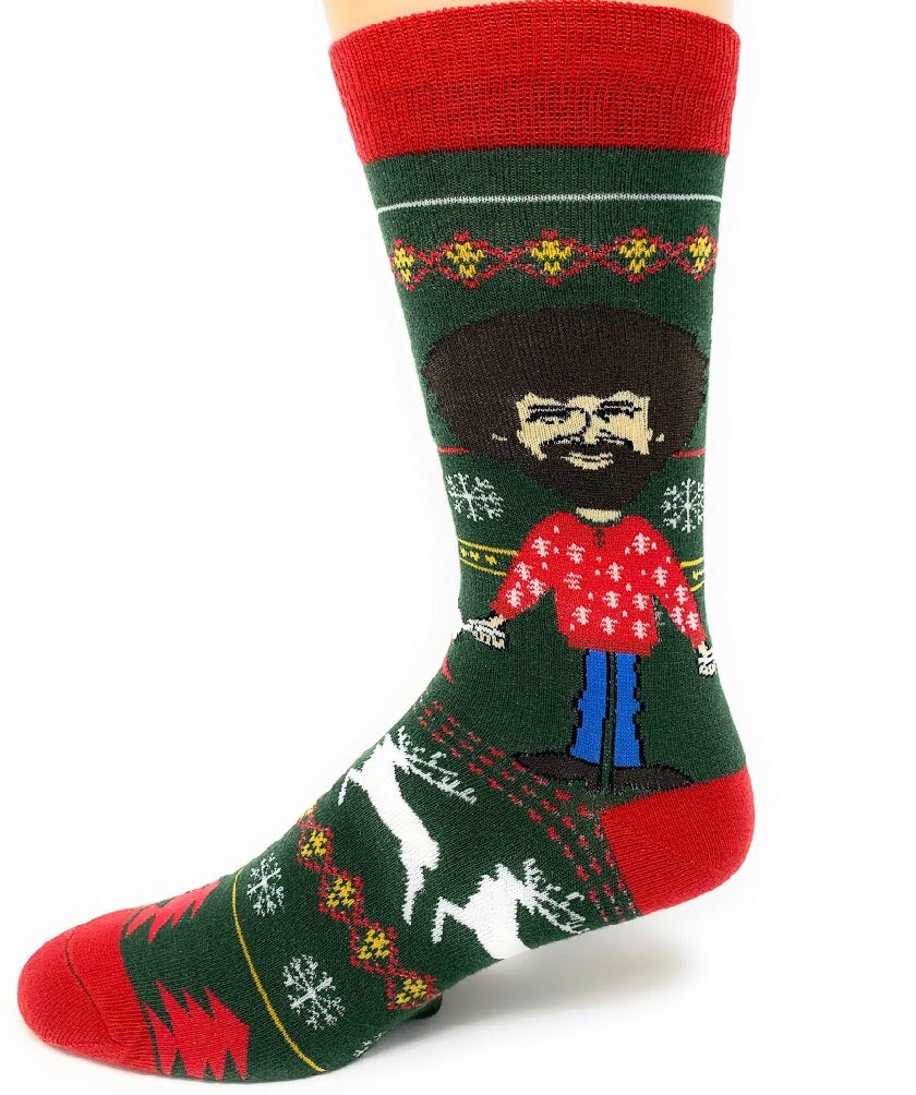 OOOH YEAH BOB ROSS Men’s UGLY SWEATER - Novelty Socks for Less