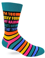 FABDAZ BRAND MEN’S Socks ‘I’M TOO SEXY FOR MY HAIR THAT ‘S WHY IT’S NOT THERE’ - Novelty Socks for Less